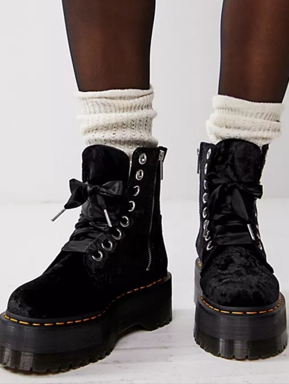 Doc Martens Jadon Velvet Ribbon Lace Boots